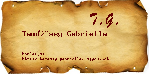 Tamássy Gabriella névjegykártya